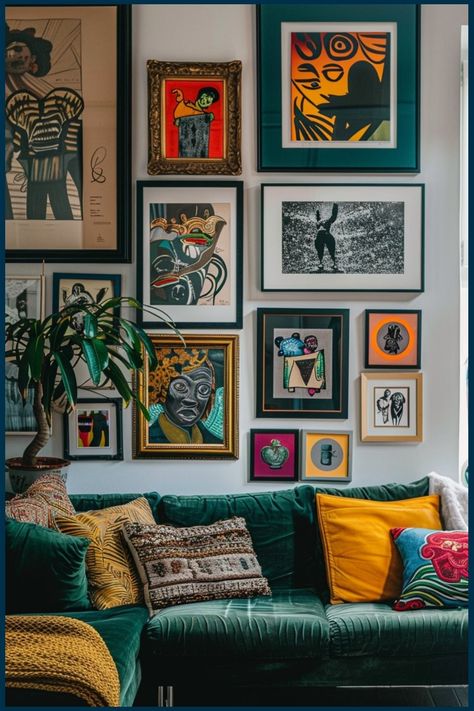 Decorating your walls can transform any room, elevating your home’s aesthetic and making it feel uniquely yours. Whether you’re looking to create a focal Colorful Gallery Wall Ideas, Collage Wall Ideas, Color Palette Living Room, Wall Mounted Planters, Narrow Shelves, Unique Plates, Creative Wall Decor, S Aesthetic, Small Laundry Rooms