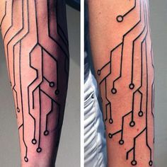 Technology Circuit Board Mens Forearm Tattoo Circuit Board Tattoo, Circuit Tattoo, Black People Tattoos, Electronic Tattoo, Simple Line Tattoo, Tech Tattoo, Cyberpunk Tattoo, Art Cyberpunk, Desain Ui