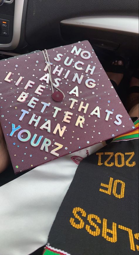 Love Yourz J Cole Grad Cap, Graduation Cap Designs J Cole, Album Cover Cap Decoration, Graduation Cap Lyrics, J Cole Grad Cap, Post Malone Graduation Caps, Rap Graduation Cap, J Cole Graduation Cap Ideas, Graduation Cap Designs Song Lyrics