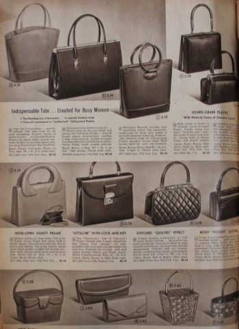 "Purses of the 1950s" Magazine page for a shopping guide for purses of the 1950s (pictured), 1958 Daytime Purses, 1950s leather handbags [Explore the many styles of 1950s handbags, purses, day and evening bags. Leather hobo, Lucite box bags, straw basket and fun novelty shapes.]. (2017, January 26). Retrieved October 13, 2017, from https://vintagedancer.com/1950s/1950s-handbags-purses-styles/ Velo Vintage, Popular Handbags, Minimalist Bag, Diy Purse, Quality Handbags, Vintage Purses, Old Fashion, Purse Styles, Vintage Purse