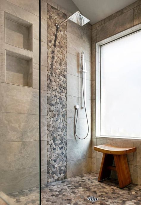 55 Modern Japanese Bathroom Ideas for a Minimalist Space | Decor Snob Asian Bathroom Ideas, Modern Japanese Bathroom, Japanese Bathroom Ideas, River Rock Shower, Japandi Bathroom Design, Japanese Bathroom Design, Japanese Style Bathroom, Asian Bathroom, Rock Shower