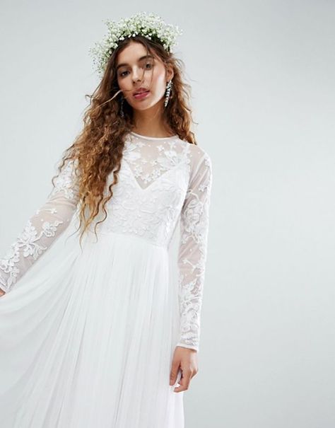 The best budget-friendly wedding dresses you can shop right now! www.onefabday.com Budget Friendly Wedding Dresses, Asos Bridal, Asos Wedding Dress, Asos Wedding, Embellished Wedding Dress, Dreamy Wedding Dress, Wedding Dress Boho, Summer Dresses For Wedding Guest, Embroidered Bodice