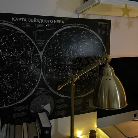 Astronomy Aesthetic Room, Astronomy Student Aesthetic, Astro Academia, Astrophysics Student Aesthetic, Astronomer Aesthetic, Unique Study Table, Astrophysics Aesthetic, Study Table Lamp, Aerospace Engineering