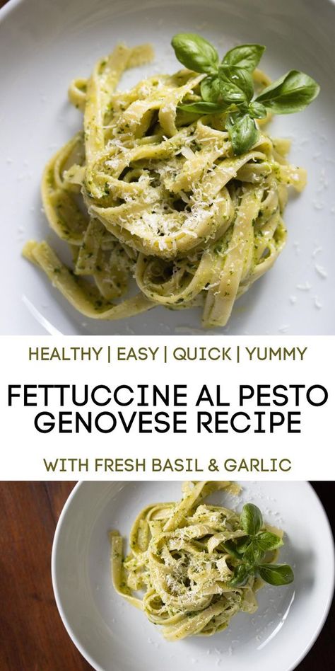 A Genovese tradition.Genova the land of pesto and it’s origins can be traced all the way back around the 16th century. Pesto comes from the Italian “pestare” which means “to pound”. Originally it was made in a marble mortar with a pestle. Although the pesto has become common as to identify anything that is made by pounding, the Pesto all Genovese is and always will be, the original. #pasta #pastarecipe #fettuccine #pesto Pesto Genovese Pasta, Fettuccine Pesto, Pesto Uses, Homemade Fettuccine, Cold Pasta Dishes, Green Dinner, Creative Recipes, Cold Pasta, Yummy Pasta Recipes