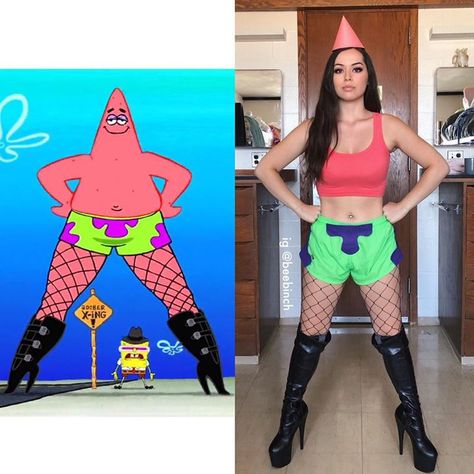 Patrick in Goofy Goober Rock Credit to beebinch(IG) Spongebob Couples Costume, Spongebob Costumes, Spongebob And Patrick Costumes, Spongebob Halloween, Spongebob Costume, Patrick Spongebob, Diy Group Halloween Costumes, Senior Week, Character Halloween Costumes