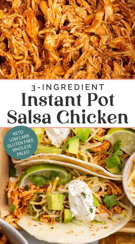 Instant Pot Chicken Tacos, Chicken Tacos Recipe Easy, Pressure Cooking Chicken, Salad Sayur, Chicken Tacos Recipe, Chicken Tacos Easy, Chicken Taco Recipes, Shredded Chicken Recipes, Salsa Chicken