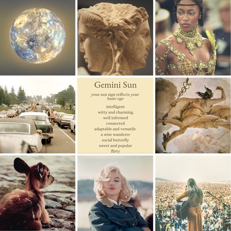 Gemini sun zodiac sign mood board and astrology aesthetic Joya Core Aesthetic, Gemini Aesthetic Moodboard, Sun In Gemini Aesthetic, Gemini Sun Gemini Moon, Gemini Bedroom Aesthetic, Gemini Vibes Aesthetic, Gemini Sun Aesthetic, Venus In Gemini Aesthetic, Gemini Asthetic