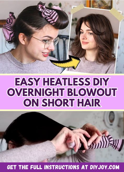 How To Curl Curtain Bangs Heatless, Heatless Curls Overnight Curtain Bangs, Hairstyles For School, Hair Care Tips, Easy Step, Diy Hairstyles, Easy Hairstyles, Medium Hair Styles, Vintage Looks