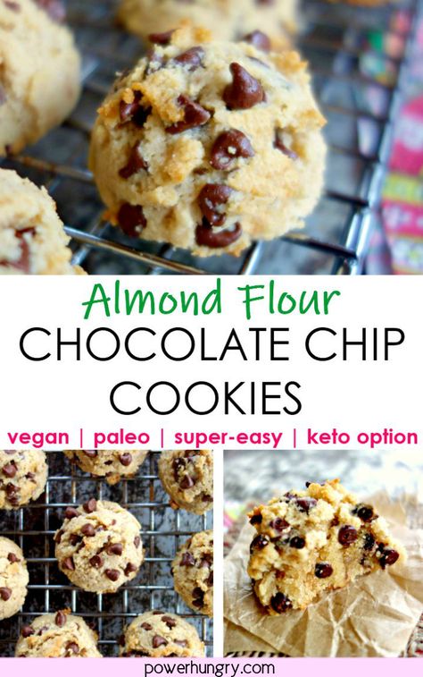 Almond Flour Chocolate Chip, Almond Flour Recipes Cookies, Almond Flour Chocolate Chip Cookies, Almond Flour Cookies, Fruit Cookies, Vegan Chocolate Chip Cookies, No Flour Cookies, Almond Flour Recipes, Vegan Chocolate Chip