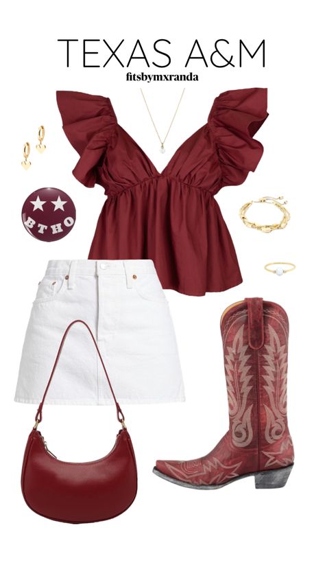 Aggie Gameday Outfit, College Football Game Outfit, College Gameday Outfits, Tailgate Outfit, Football Game Outfit, Cute Country Outfits, Game Day Outfit, Nashville Outfits, Country Concert Outfit