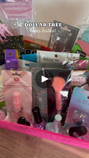 Dollar Tree Spa Basket, Dollar Tree Birthday Basket, Dollar Store Gift Basket Ideas, Dollar Tree Birthday, Spa Basket, Birthday Basket, Budget Friendly Gift, Dollar Tree Finds, For My Daughter