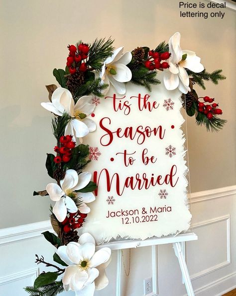 This Wedding Signs item by CustomVinylbyBridge has 160 favorites from Etsy shoppers. Ships from Monticello, KY. Listed on Apr 15, 2023 Cardinal Wedding Decor, Christmas Wedding Entrance, Backyard Christmas Wedding Ideas, Christmas Eve Wedding At Home, Christmas Themed Rehearsal Dinner, Christmas Arbor Wedding, Wedding Decor Christmas Theme, Wedding Arch Christmas Theme, Red December Wedding