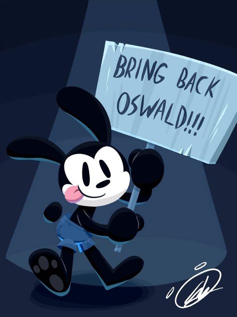 Old Cartoon Characters, Epic Mickey, Classic Disney Characters, Oswald The Lucky Rabbit, Mickey Mouse Art, Lucky Rabbit, Cuadros Star Wars, Disney Artwork, Pinturas Disney