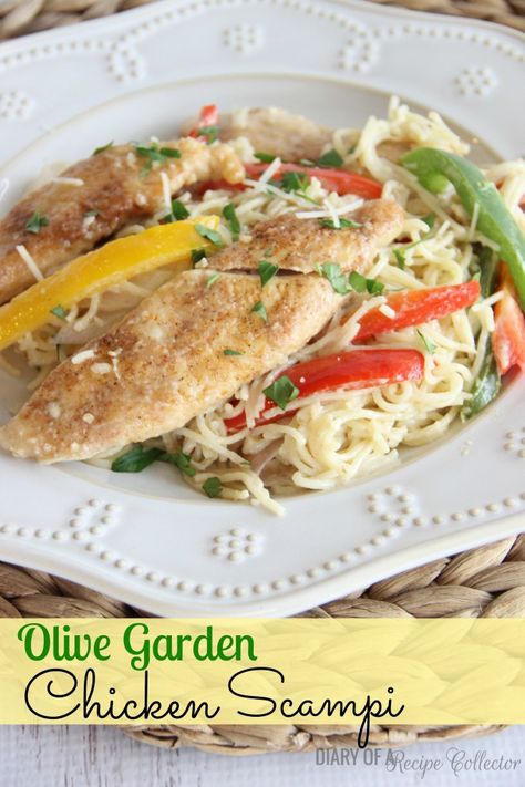 Copycat Olive Garden Chicken Scampi Olive Garden Chicken Scampi, Copycat Olive Garden Chicken, Olive Garden Recipe, Chicken Scampi Recipe, Chicken Scampi, Olive Garden Chicken, Makanan Italia, Copycat Olive Garden, Resep Pasta