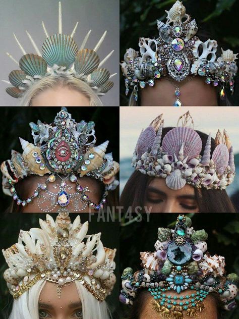 SeaShell Crown — Elder Scrolls Online Costumes Faciles, Unicorn Costume Kids, Costume Couple, Seashell Crown, Crystal Crown Tiaras, Halloween Decor Diy, Mermaid Halloween, Handmade Mermaid, Mermaid Crown