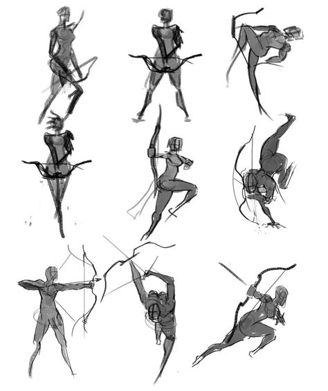 Archer Sketch, Archer Reference, Archer Pose, Archery Poses, Action Poses Drawing, Bow Drawing, Bow Pose, Arrow Drawing, Idee Cosplay