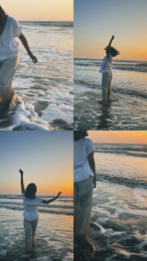 Beach Outfits Asthetics, Vacay Ig Stories, Jeans At Beach, Beach Photography Poses Friends, Beach Friends Poses, Simple Beach Poses, Casual Beach Pictures, Travel Photo Ideas Instagram, Gokarna Photography