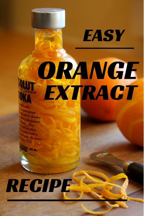 Easy Orange Extract recipe is pretty and makes a great gift for any cook or amateur bartender. Easy and cheap to make! | http://chloesblog.bigmill.com/homemade-orange-extract-recipe/ Orange Extract Recipes, Homemade Extracts, Diy Extracts, Dehydrating Food, Infused Honey, Orange Extract, Homemade Vanilla Extract, Homemade Spices, Homemade Seasonings