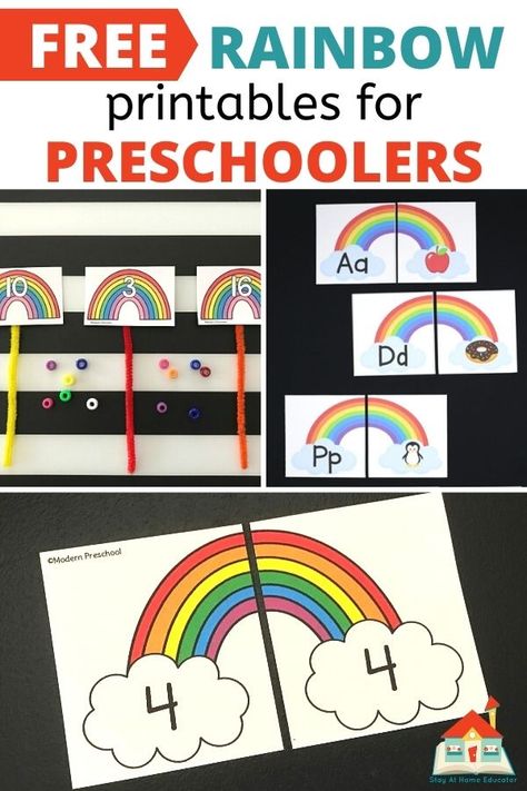 If you're looking for some fantastic printable activities for spring or a rainbow preschool theme, you've come to the right place. Here are 20 free rainbow printables for preschoolers and toddlers. Here are 20 printable rainbow activities for preschoolers. Grab these free preschool rainbow activities and add them to your rainbow theme. Rain And Rainbow Activities For Preschool, Rainbow Fine Motor Preschool, Making Rainbows Preschool, Rainbows Activities For Preschool, Rainbow For Preschoolers, Rainbow Unit Preschool, Rainbow Games Preschool, Rainbows Preschool Theme, Pride Preschool Activities