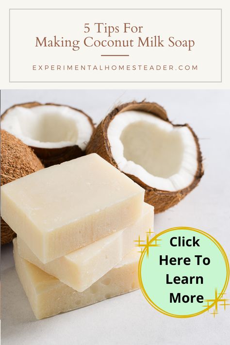 Coconut Milk Soap Recipe Cold Process, Coconut Milk Melt And Pour Soap Recipes, Coconut Milk Soap Recipe, Coconut Soap Recipe, Coconut Oil Soap Recipe, Cold Press Soap Recipes, Apothecary Recipes, Best Coconut Milk, Milk Soap Recipe