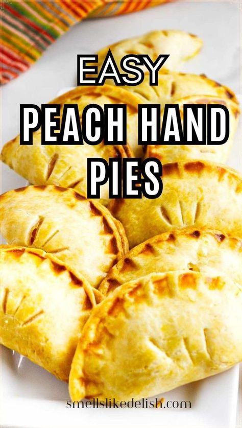 Peach Filling For Hand Pies, Baked Hand Pies Recipes Fruit, Baked Hand Pies Recipes Easy, Peach Dumplings With Pie Crust, Peach Hand Pies With Fresh Peaches, Frozen Casserole Recipes, Peach Stuff, Easy Hand Pies, Fruit Hand Pies