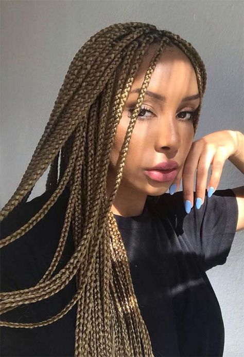 Box Braids Protective Styles, Styles On Natural Hair, Braids Protective Styles, Colored Box Braids, Afro Braids, Blonde Box Braids, Blonde Braids, Box Braids Hairstyles For Black Women, Hair Guide