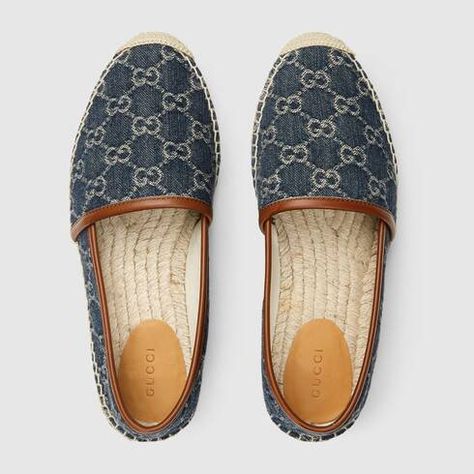 Gucci Espadrilles, Alexander Mcqueen Wallet, Designer Espadrilles, Gucci Denim, Denim Espadrilles, Manolo Blahnik Hangisi, Espadrilles Shoes, Gucci Store, Espadrilles Style