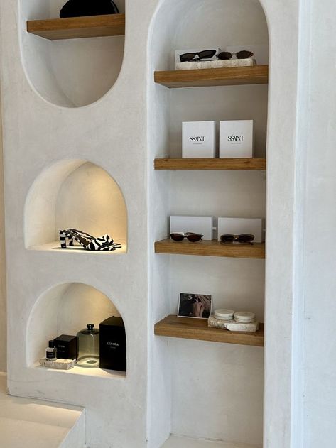 Drywall Cutout Shelves, Arched Niche In Wall, Niche In Wall, Niche Shelves, Design Balcony, Niche Wall, Balcony Design Ideas, Small Balcony Design, Wall Niche