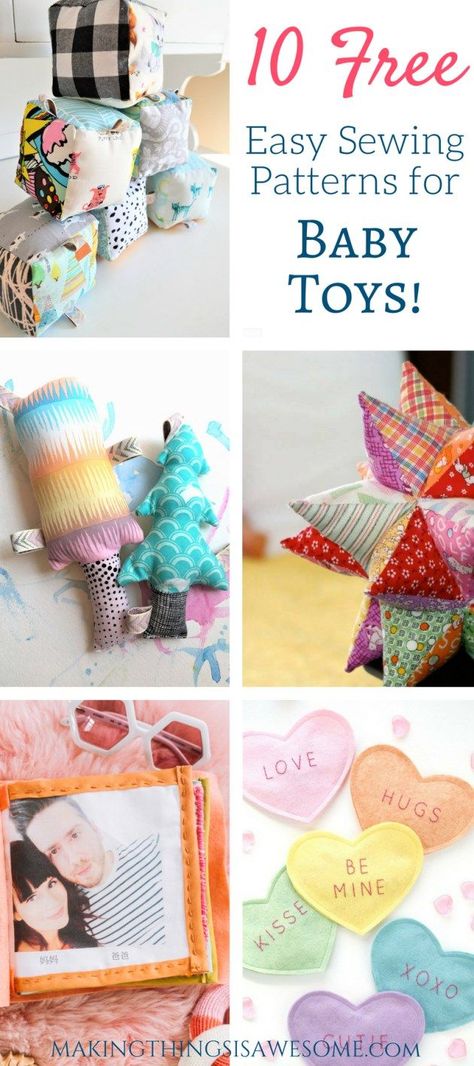 Diy Baby Toys, Syprosjekter For Nybegynnere, Sewing Patterns For Baby, Easy Sewing Patterns Free, Homemade Baby Toys, Baby Diy Sewing, Baby Toys Diy, Free Sewing Patterns, Trendy Sewing