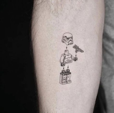 Top Small Men's Tattoos 2024: Unique & Meaningful Designs Mens Star Wars Tattoo, Line Star Wars Tattoo, Minimalist Guy Tattoo, Lego Sleeve Tattoo, Small Starwars Tattoos For Men, Simplistic Star Wars Tattoo, Abstract Star Wars Tattoo, Matching Starwars Tatoos, Starwars Ship Tattoo