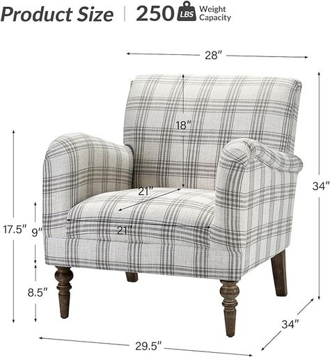 Amazon.com: HULALA HOME Modern Accent Chair with Arms and Wooden Legs, Comfy Upholstered Armchair for Living Room, Bedroom (Plaid Pattern, Grey) : Home & Kitchen Plaid Chair, Velvet Sleeper Sofa, Adjustable Office Chair, Classic Armchair, Velvet Living Room, Upholstered Armchair, Upholstered Accent Chairs, Modern Accent Chair, Accent Arm Chairs