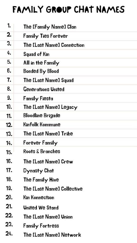 Cool Family Group Chat Names Ideas List Family Group Chat Names, Group Chat Names Ideas, Best Group Names, Chinese Drama Checklist, Group Chat Names, Group Names Ideas, Family Conversation, Family Communication, Wifi Names