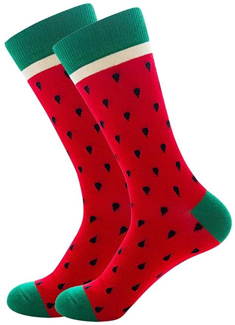 Watermelon Socks, Fruit Socks, Red Watermelon, Green Watermelon, Funny Fruit, Cute Watermelon, Womens Socks, Watermelon Pattern, Zippered Bag