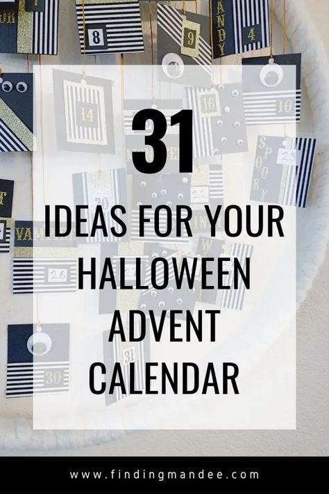 31 ideas for your Halloween advent calendar; how to make an advent calendar for Halloween Halloween Countdown Calendar Diy, Spooky But Cute, Halloween Calendar, Make An Advent Calendar, Halloween Advent Calendar, Halloween Care Packages, Halloween Party Activities, Christian Halloween, Advent Calendar Activities