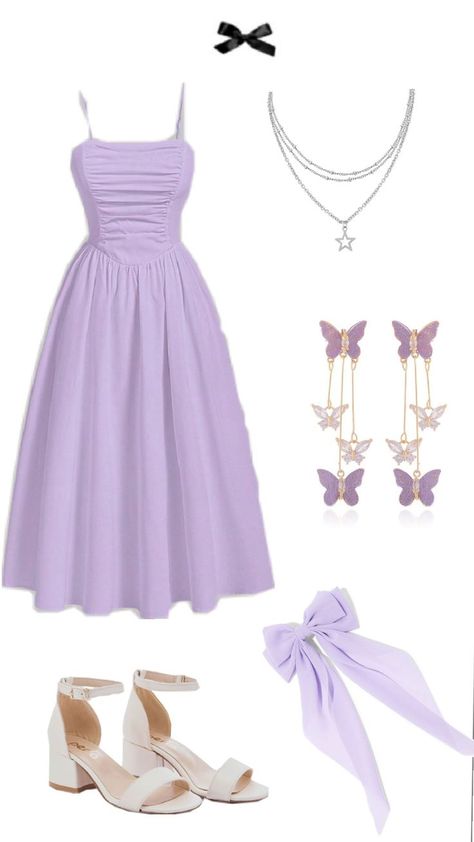 Cute Purple Dresses Casual, Purple Fits Aesthetic, Cute Purple Outfits, Simple Purple Dress, Purple Dress Aesthetic, Purple Dress Casual, Purple Fits, Fits Aesthetic, Casual Outfits For Teens