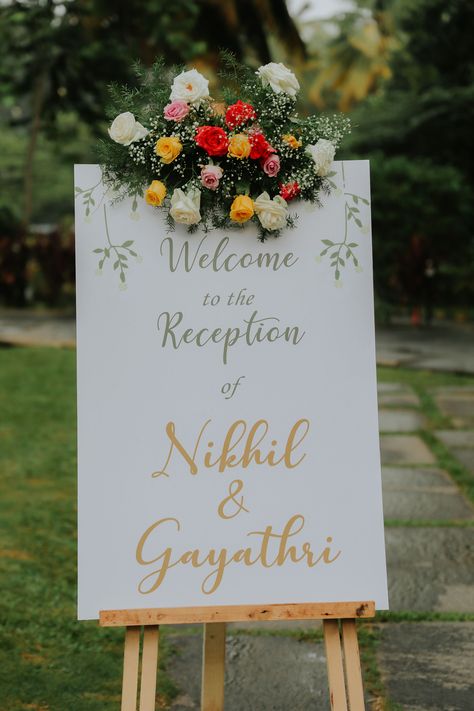 Wedding Name Board, Wedding Entrance Decoration, Entrance Decoration Ideas, Wedding Decorations Reception, Reception Stage Decor, Name Board, Reception Entrance, Wedding Welcome Board, Entrance Decoration