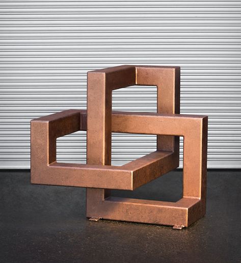 Free Standing Sculpture, Geometric Sculpture, Diy Stairs, Steel Art, Copper Patina, Contemporary Sculpture, Welding Art, Metal Furniture, Abstract Sculpture