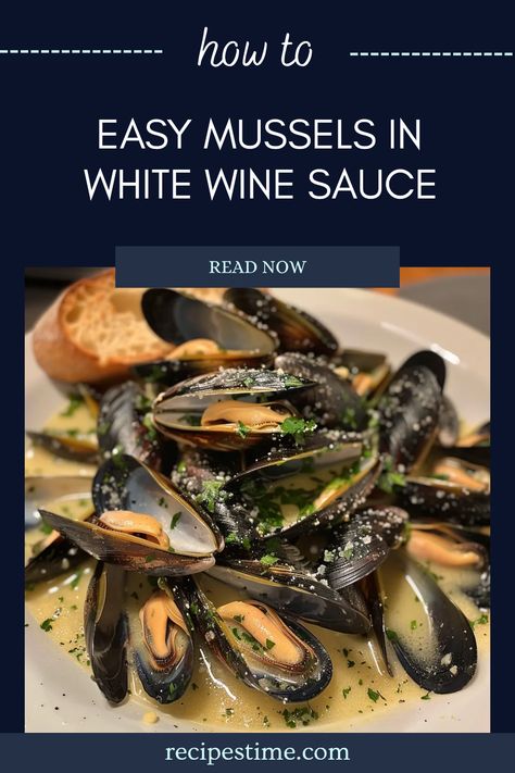 Get ready for an easy seafood dinner with this mouthwatering recipe for mussels in white wine sauce. It’s a simple yet luxurious dish that will impress your guests or make any meal feel special. Bursting with flavor and richness, you'll find that the delicate taste of mussels pairs perfectly with fresh herbs, garlic, and buttery white wine. Serve it with crusty bread to soak up all that delicious sauce. Perfect for weeknight dinners or special occasions, you'll love this quick seafood delight. Mussels In White Wine Sauce, Mussels In White Wine, White Wine Sauce Recipes, Cooking Mussels, Creamy White Wine Sauce, Mussels Recipe, Seafood Recipe, White Wine Sauce, Easy Seafood