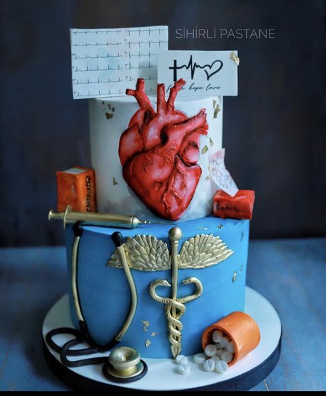 Medicine Cake Design, Medicine Cake, Medical Cake Ideas, Medical Doctor Cake Design, Cake For Medical Student, Birthday Cake Doctor, Cake Designs For Doctors, Doctor Birthday Cake, Nursing Graduation Cakes