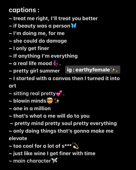 Cute Baddie Captions For Instagram, Captions For Pictures Of Yourself Baddie, Raw Captions For Instagram, Ig Captions Baddie, Fire Captions, Instagram Captions Baddie, Baddie Captions For Instagram, Captions For Pictures Of Yourself, Baddie Captions