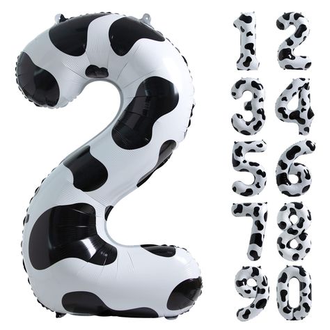 PRICES MAY VARY. Fun | New: These cow number balloons perfect for the young cow lover or farmer in your life.Giant digital balloon is a perfect addition for children's birthday parties.Decorate the kid's 2 year old birthday decorations, 2 balloons for second birthday to increase the fun of the party and make it unforgettable. Multi Scene | Multi population:This large cow balloon is very eye-catching due to its unique appearance. Great for kids and adult an-Cow birthday decor, farm barn animals t Moo Moo Im Two, Balloon Birthday Decorations, Number 2 Balloon, Cow Print Birthday, Number Balloons Birthday, 2 Balloon, Farm Animal Party, Celebration Balloons, Cow Birthday