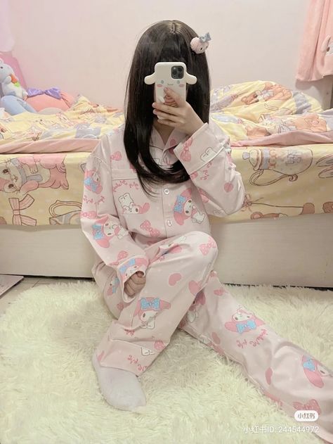 Cutecore Pajamas, Cutegore Outfit, Kawaii Pajamas, Pajamas Aesthetic, Soft Pink Theme, Kawaii Core, Pink Girly Things, Cute Pajamas, Mode Chic