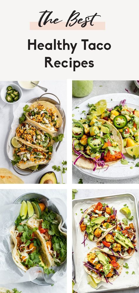 Healthy Recipes Tacos, Heart Healthy Tacos, Fresh Taco Recipes, Easy Healthy Tacos, Healthy Taco Night, Healthy Taco Ideas, Summer Taco Recipes, Healthy American Recipes, Healthy Tacos Recipes