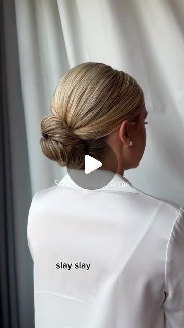 Kendall Jenner Hair Updos, Slick Back Bridal Hair Bun, Low Ballerina Bun Wedding Hair, Low Bun Red Carpet, Side Partition Bun Hairstyles, Wedding Bun Hairstyles Front View, Smooth Low Bun Wedding, Low Bun Wedding Tutorial, Sophisticated Updos Classy