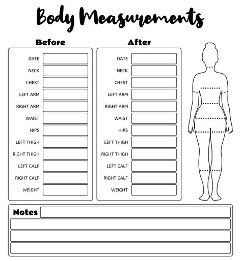 Weight Loss Body Measurement Chart Body Measurement Chart Printable Free, Body Measurements Chart Printable, Weight Measurement Chart, Fitness Chart, Month Workout Challenge, Goal Charts, Body Measurement Chart, Habit Tracker Bullet Journal, Weight Measurement