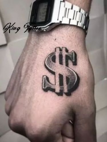 Small Money Tattoo, Money Symbol Tattoo, Money Bag Tattoo Design, Moneybag Tattoos, Tato Jam, Money Tattoo Designs, Money Sign Tattoo, Dollar Sign Tattoo, Money Tattoos