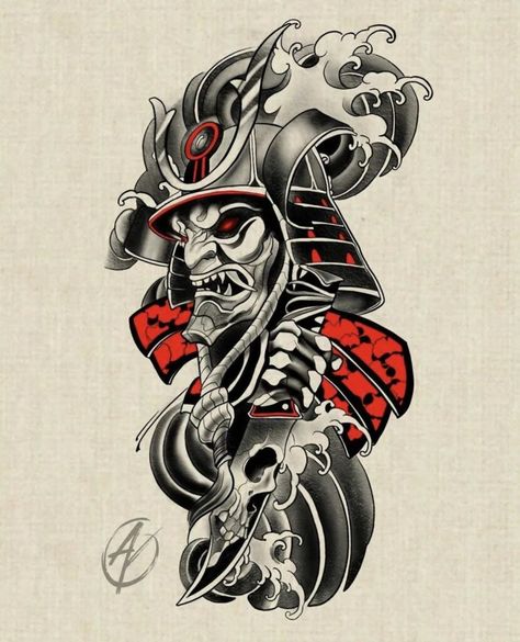 190+ Oni Mask Tattoo Designs with Meaning(2022) - TattoosBoyGirl Samurai Maske Tattoo, Female Samurai Tattoo, Samurai Mask Tattoo, Japanese Warrior Tattoo, Tattoo Designs With Meaning, Samurai Tattoo Sleeve, Warrior Tattoo Sleeve, Oni Mask Tattoo, Samurai Warrior Tattoo