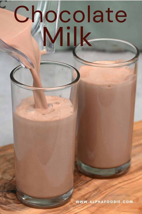 My homemade chocolate milk recipe is better than any chocolate milk mix you'll find in a grocery store! This chocolate milk with cocoa powder is ready in under five minutes and there are tons of ways to customize it. Chocolate Milk With Cocoa Powder, Sugar Free Chocolate Milk, Homemade Chocolate Milk, Chocolate Milk Recipe, Chocolate Milk Mix, Homemade Milk Chocolate, Chocolate Milk Powder, Milk Chocolate Recipes, Cocoa Powder Recipes