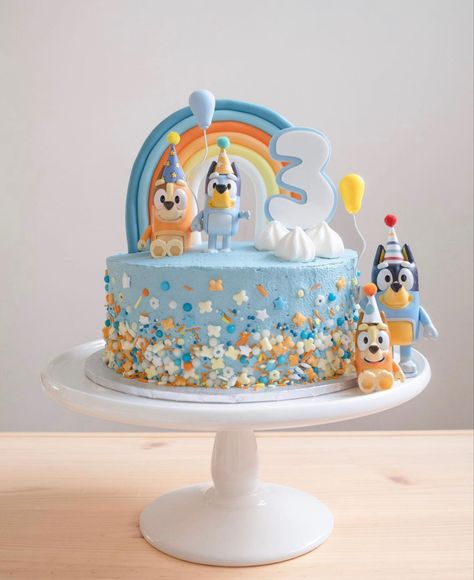 Bluey 3rd Birthday, Bluey And Bingo Cake, Bluey Birthday Cake, Bluey Funny, Bingo Cake, Bluey Art, 13 Cake, Bolo Super Mario, 3rd Birthday Cake