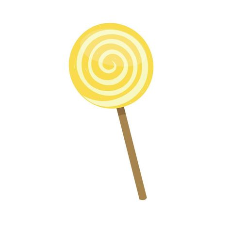 Lollipop Illustration, Yellow Lollipop, Stick Cartoon, Candy Vector, Fate Anime, Lollipop Candy, Fate Anime Series, Flat Vector, Cartoon Style